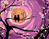 Painting by Numbers - Bird Romance, 50x40 cm, stretched canvas on frame - Painting by Numbers