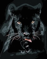 Painting by Numbers - Black Cougar, 80x100 cm, off canvas on frame - Painting by Numbers