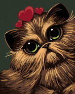 Painting by numbers - Cat with three hearts, 40x50 cm, without frame and without switching off the c - Painting by Numbers