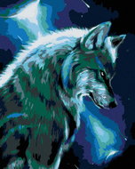 Painting by Numbers - Shining Wolf, 80x100 cm, without frame and without switching off the canvas - Painting by Numbers