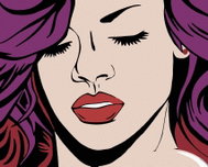 Painting by Numbers - Girl and Violet Hair, 100x80 cm, without frame and without turning off the can - Painting by Numbers