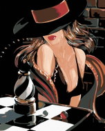 Painting by numbers - Sexy chess player, 40x50 cm, without frame and without switching off the canva - Painting by Numbers