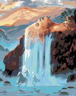 Painting by Numbers - Waterfall, 80x100 cm, without frame and without turning off the canvas - Painting by Numbers