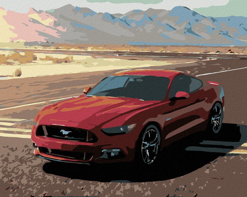 Painting by numbers - Mustang, 100x80 cm, canvas on frame - Painting by Numbers - Main image