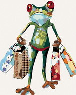 Painting by Numbers - Frog on a shopping trip, 80x100 cm, without frame and without switching off th - Painting by Numbers