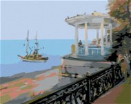 Painting by numbers - Gazebo over the sea, 100x80 cm, stretched canvas on frame - Painting by Numbers