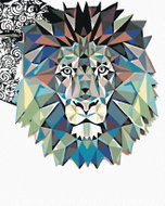 Painting by Numbers - Mosaic lion, 40x50 cm, without frame and without canvas switching off - Painting by Numbers