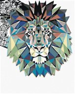 Malen nach Zahlen - Löwen-Mosaik, 80x100 cm, Leinwand auf Rahmen - Malen nach Zahlen