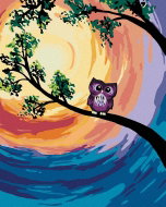 Painting by Numbers - Little Violet Owl, 40x50 cm, without frame and without turning off the canvas - Painting by Numbers