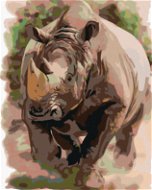 Painting by numbers - Rhinoceros, 40x50 cm, without frame and without turning off the canvas - Painting by Numbers