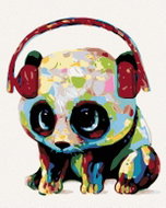 Painting by numbers - Panda with headphones, 40x50 cm, without frame and without switching off the c - Painting by Numbers