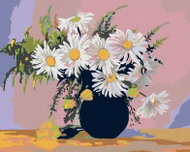 Painting by Numbers - Daisies in a Black Vase, 100x80 cm, stretched canvas on frame - Painting by Numbers
