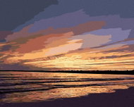 Painting by numbers - Romantic sunset, 100x80 cm, without frame and without switching off the canvas - Painting by Numbers
