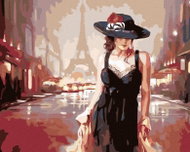 Painting by Numbers - Woman in Paris, 50x40 cm, without frame and without canvas switching off - Painting by Numbers