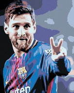 Painting by numbers - Messi in jersey, 80x100 cm, canvas on frame - Painting by Numbers
