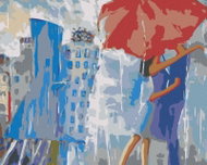 Painting by numbers - City in the rain, 100x80 cm, without frame and without switching off the canva - Painting by Numbers