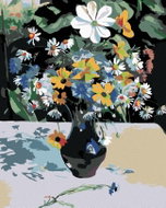 Painting by Numbers - Meadow Flowers in a Black Vase, 80x100 cm, without frame and without turning o - Painting by Numbers