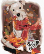 Painting by Numbers - White Moustache and Cup of Tea, 80x100 cm, without frame and without canvas sw - Painting by Numbers