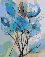 Painting by Numbers - Abstraction of Blue Flowers, 80x100 cm, without frame and without canvas switc - Painting by Numbers