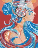 Painting by Numbers - Woman with headphones in the intoxication of music, 40x50 cm, without frame an - Painting by Numbers