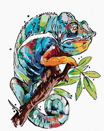 Painting by Numbers - Chameleon, 80x100 cm, without frame and without canvas switching off - Painting by Numbers