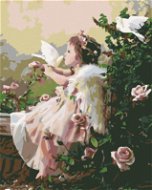 Maľovanie podľa čísel – Anjel v ružiach, 40 × 50 cm, napnuté plátno na rám - Maľovanie podľa čísel