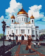Painting by numbers - Woman in front of the palace, 40x50 cm, stretched canvas on frame - Painting by Numbers