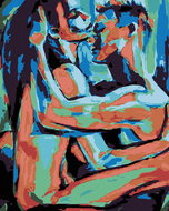 Painting by numbers - Colored lovers, 40x50 cm, without frame and without switching off the canvas - Painting by Numbers