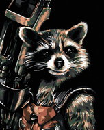 Painting by Numbers - Rocket Racoon, 80x100 cm, without frame and without canvas switching off - Painting by Numbers