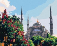 Painting by Numbers - Beautiful Building in a Flower Garden, 50x40 cm, without frame and without can - Painting by Numbers