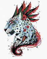 Painting by Numbers - Decorated Leopard, 40x50 cm, without frame and without canvas shut off - Painting by Numbers