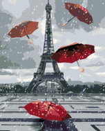 Painting by numbers - Eiffel Tower and umbrellas, 40x50 cm, without frame and without switching off  - Painting by Numbers