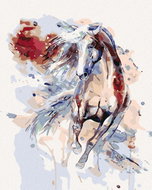 Painting by Numbers - Abstract horse red, 40x50 cm, without frame and without canvas switching off - Painting by Numbers