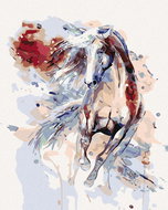 Painting by numbers - Abstract horse red, 80x100 cm, stretched canvas on frame - Painting by Numbers