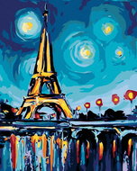 Painting by Numbers - Eiffel Tower with Stars, 40x50 cm, stretched canvas on frame - Painting by Numbers