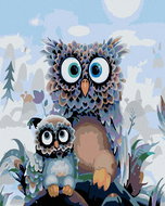 Painting by Numbers - Owls, 40x50 cm, without frame and without turning off the canvas - Painting by Numbers