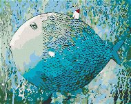 Painting by Numbers - Blue Fish, 50x40 cm, stretched canvas on frame - Painting by Numbers