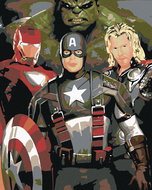 Painting by Numbers - Avengers, 80x100 cm, stretched canvas on frame - Painting by Numbers
