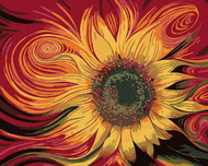 Painting by numbers - Sunflower flower, 50x40 cm, without frame and without switching off the canvas - Painting by Numbers