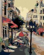Painting by Numbers - Sitting in front of a hotel, 40x50 cm, canvas on frame - Painting by Numbers