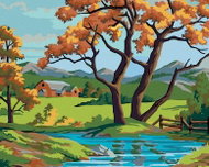 Painting by Numbers - Tree by a Stream, 100x80 cm, stretched canvas on frame - Painting by Numbers