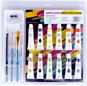 SMT Creatoys Acrylic paints 12ml 12pcs with brushes 2pcs with block with accessories - Acrylic Paints