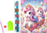 NORIMPEX Unicorns in carriage 23 × 30 cm - Diamond Painting