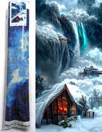 NORIMPEX Cottage in winter 80 × 40 cm - Diamond Painting