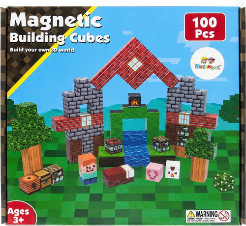 Norimpex Minecraft-Style Magnetic Construction Set 100pcs - Building Set - Main image