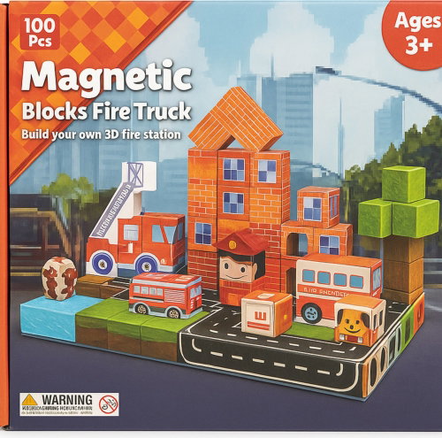 Norimpex Firefighters in the City Magnetic Construction Set 100 pcs - Building Set - Main image