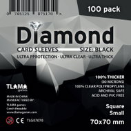 TLAMA games Obaly na karty Diamond Black: Square Small, 200 ks, 70 × 70 mm - Card Case