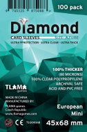 TLAMA games Obaly na karty Diamond Azure: European Mini, 200 ks, 45 × 68 mm - Card Case