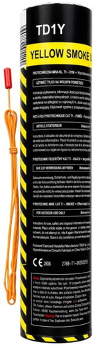 Tropic YELLOW Smoke Mine - 48mm Single-shot Ejector with Igniter - Fireworks - Main image