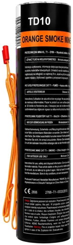Tropic ORANGE smoke mine - 48mm single-shot ejector with igniter - Fireworks - Main image